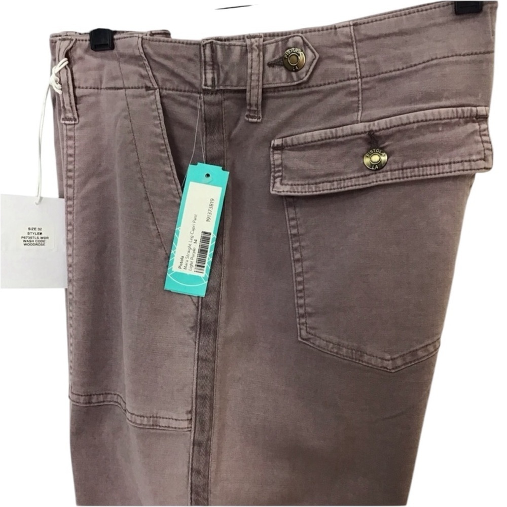 Pistola Mara Straight Leg High Waist Capri Pant Light Purple Size 32 - Picture 6 of 11